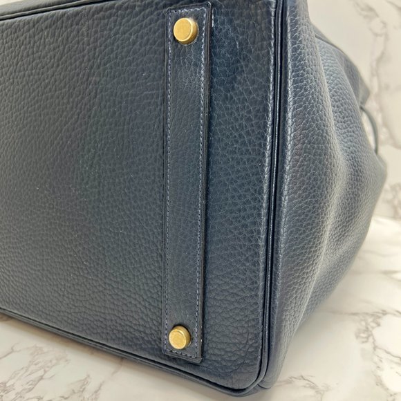 ❌❌❌ SOLD! ❌❌❌ Hermès Birkin 40 in Bleu Marine Buffalo Skipper Leather w/ GHW - Picture 11 of 16